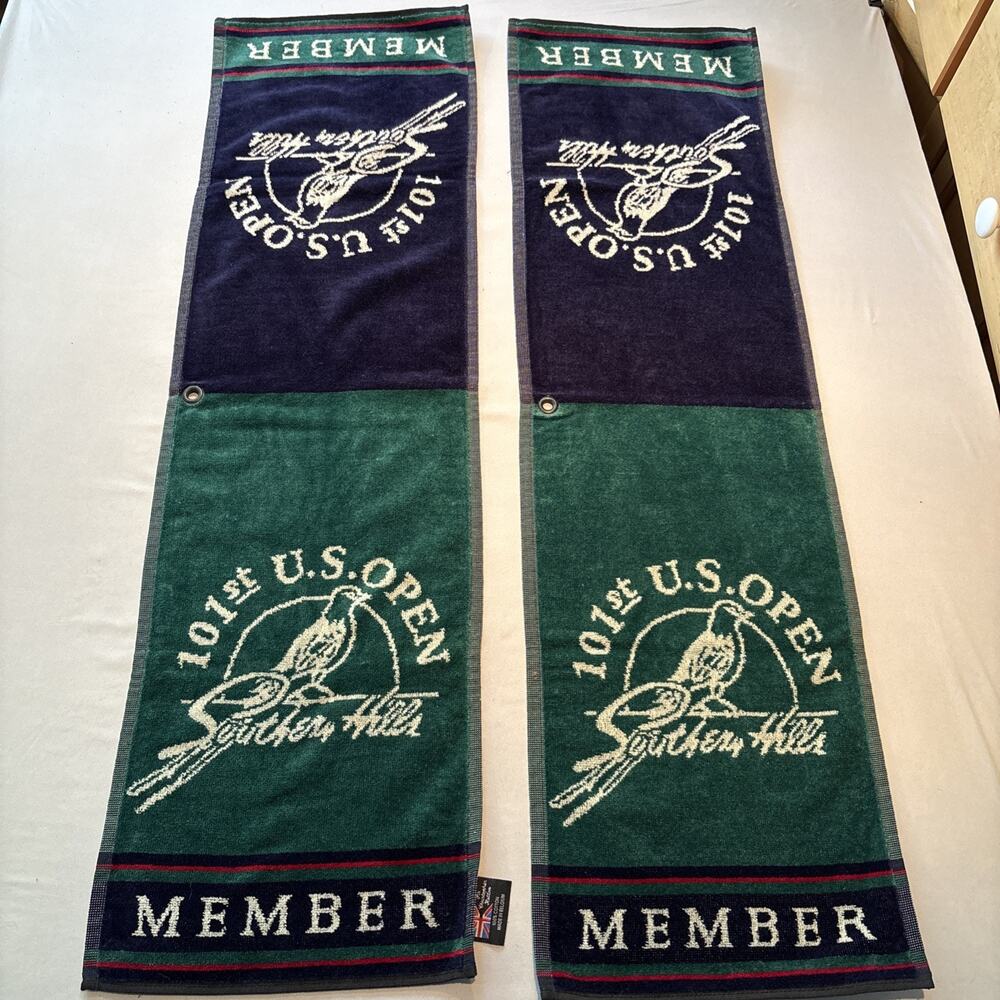 2001 US Open Southern Hills Member Golf Towel Lot – EXCELLENT – Made in Belgium